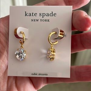 Kate Spade Gold and Clear Cubic Zirconia Earrings